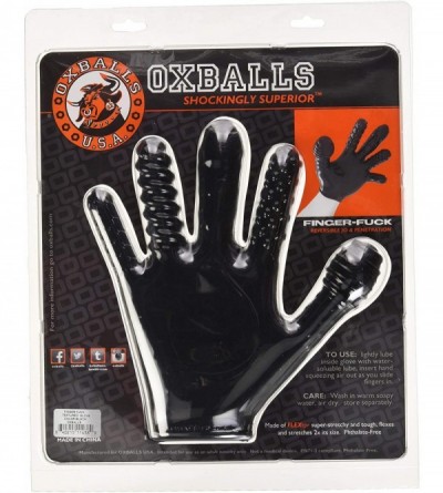 Novelties Finger Fuck Glove- Black- 345 Gram - Black - CW12LLN6OLZ $33.29
