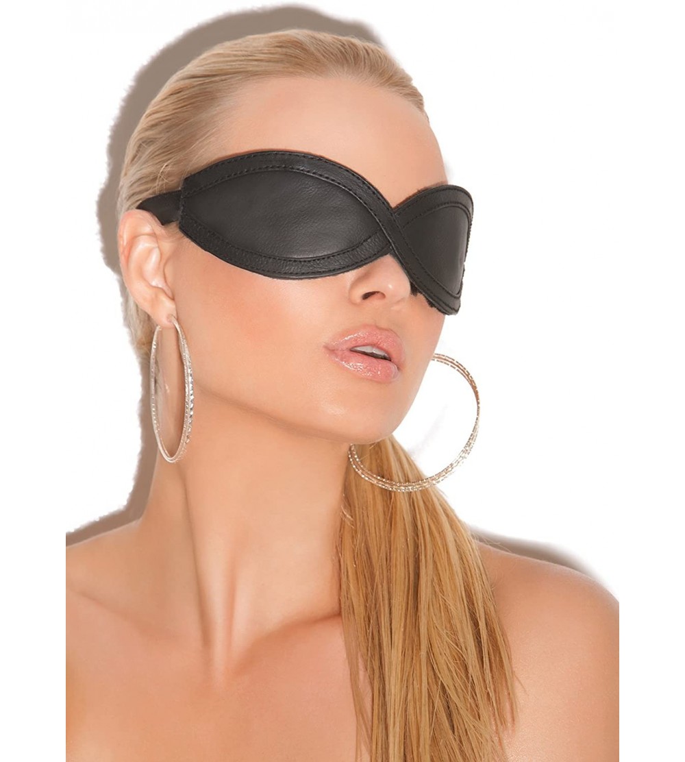 Blindfolds Leather Blindfold Mask Adult Role Play Accessory Black - CQ1217K91LH $17.14