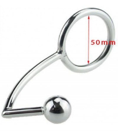 Anal Sex Toys Stainless Steel Metal Anal Hook with Penis Ring for Male- Anal Plug-Penis Chastity Lock-Fetish Cock Ring (50mm)...
