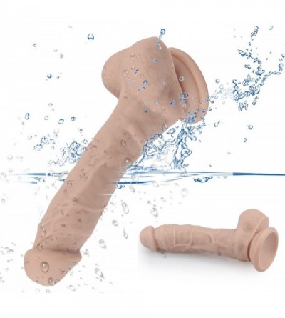 Dildos 8'' Silicone Dildo Cock Adjustable Baseball Hot-Realistic Flesh with Suction Cup- Sex Female Massage Toys for Optimal ...