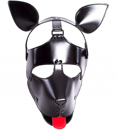 Restraints Leather Bondage Mask-Adult Cosplay Dog Head Hood Breathable Restraint Hood-Sex Toys-for Unisex Adults Couples-BDSM...
