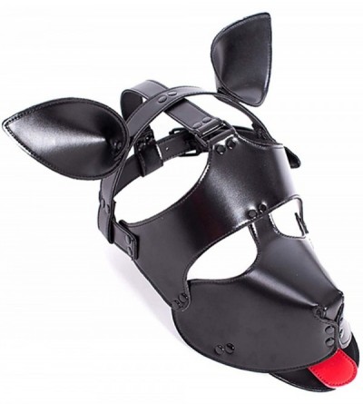 Restraints Leather Bondage Mask-Adult Cosplay Dog Head Hood Breathable Restraint Hood-Sex Toys-for Unisex Adults Couples-BDSM...
