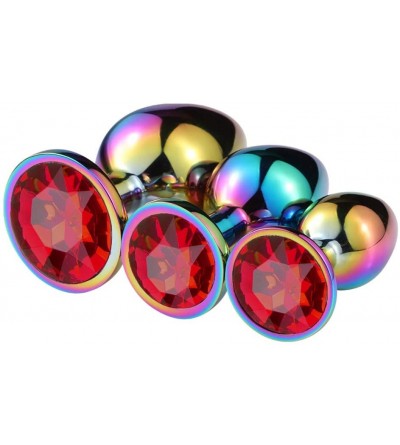 Anal Sex Toys Anal Plug Trainer Kit- 3 PCS Colorful Metal Anal Butt Plugs Jewelry Anal Trainer Toys Unisex Valentine's/Birthd...