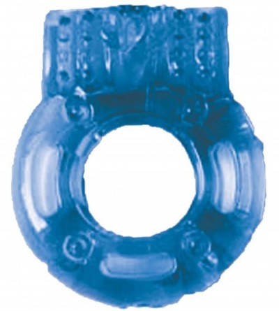 Penis Rings The Big O Macho - Reusable Blue Vibrating Ring - Blue - C412NW4MDCY $27.67
