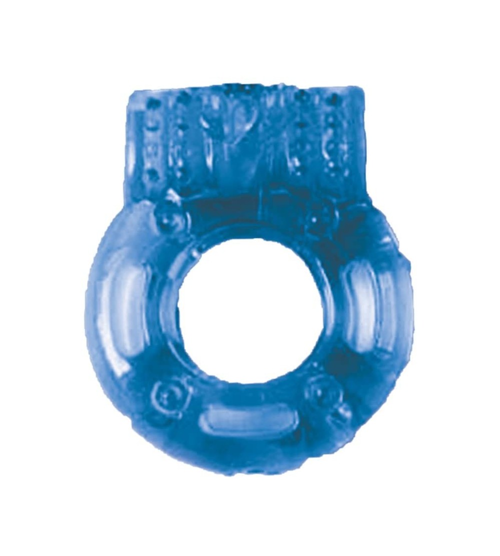 Penis Rings The Big O Macho - Reusable Blue Vibrating Ring - Blue - C412NW4MDCY $10.47