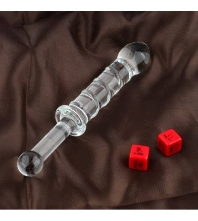 Anal Sex Toys Adult Product Perfect Set Crystal Glass Dildo Anal Butt Plug for Women & Sex Dices - C611RXFQQ4L $23.89