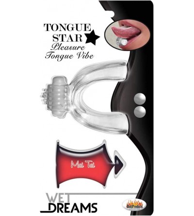 Vibrators Wet Dreams Tongue Star Pleasure Vibe with 10ml Liquor Lube Pillow- Clear/Red- 2 Ounce - CA120FIQ2AJ $7.24
