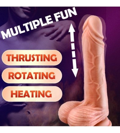 Dildos Vibrating Dildo with Strong Suction Cup- 8 Thrusting Modes Heating Liquid Silicone Realistic Dildo Adult Sex Toy Vagin...