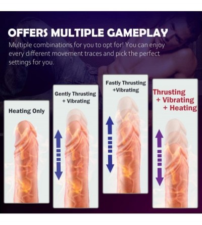 Dildos Vibrating Dildo with Strong Suction Cup- 8 Thrusting Modes Heating Liquid Silicone Realistic Dildo Adult Sex Toy Vagin...
