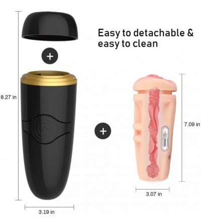 Male Masturbators Vibrating Male Masturbator Cup Detachable Pocket Pussy Sex Toys for Men- Realistic Textured Vagina Stroker ...