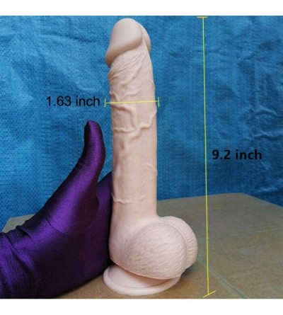 Dildos Realistic Silicone Dildo- 9 Inch Long with Flared Suction Cup Base for Hands-Free Play- 2 Balls for Vaginal G-Spot and...