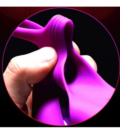 Penis Rings Vibranting Ring- Ring with Double Loop 10 Rotation Speeds Waterproof Medical Silicone Rechargeable Couples Adult ...
