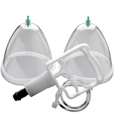 Pumps & Enlargers Breast 2 Cups System Breast Enlargement Massager Breastfeeding Suction Pump Clear - CA19D6DQL9D $47.54