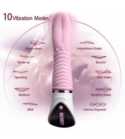 Vibrators Tongue Vibrator Clitoris Stimulation 10 Vibration Modes Soft Dildo Vibrators USB - Tongue Vibration Massage Stick -...