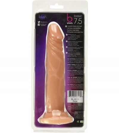 Dildos B Yours Basic 7.5in Dildo with Suction Cup- Beige - C311058T4T7 $12.90