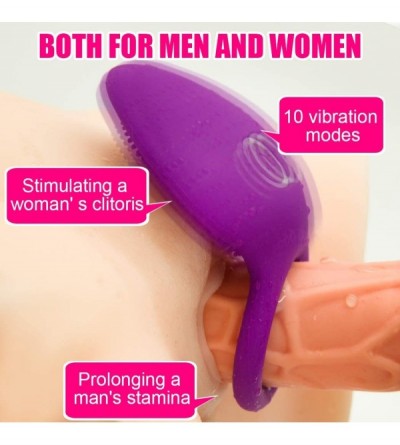 Penis Rings Full Silicone Vibrating Cock Ring - Waterproof Rechargeable Penis Ring Vibrator - Sex Toy for Male or Couples T-S...