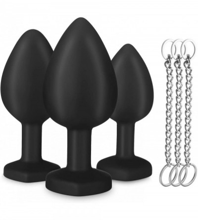 Anal Sex Toys 3Pcs Anal Plug Training Sets with Chain to Avoid Slipping into Body Butt Plug for Beginer Couples Medical Grade...
