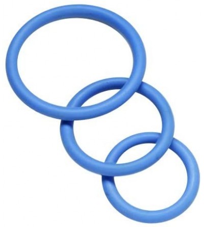 Penis Rings Nitrile Cock Ring Set- Blue - Blue - CS112FS4RP1 $21.17