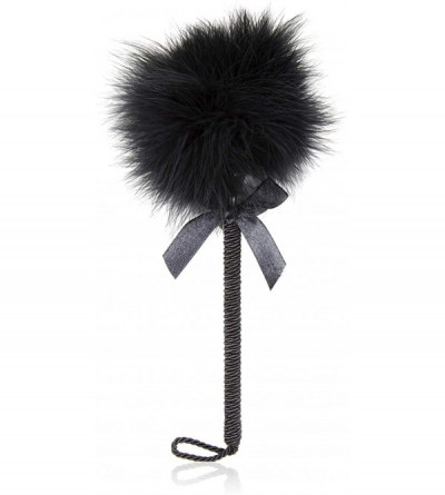 Paddles, Whips & Ticklers Fetish Feathers Teasing Toys Ostrich Feather Wrapped Rope Pole Props - Black - CY18XD63XQD $31.89