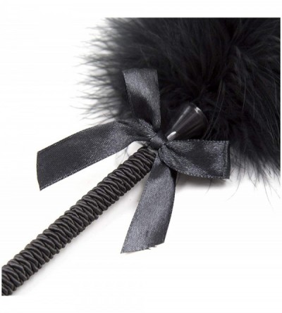 Paddles, Whips & Ticklers Fetish Feathers Teasing Toys Ostrich Feather Wrapped Rope Pole Props - Black - CY18XD63XQD $15.94