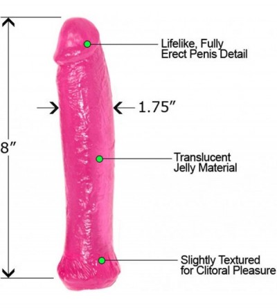Dildos Topcat Straight Jelly Dong- 8 Inch- Pink - CY11KSH3DDX $9.73