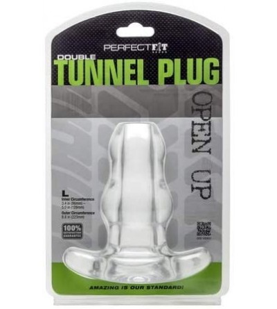 Anal Sex Toys Double Tunnel Plug- Hollow Butt Plug- PFBlend- TPR/Silicone- Use for Anal Training- Clear- Large - CN11D02VFHJ ...