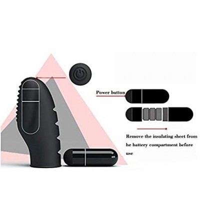 Vibrators Black Silicone Finger Vibrant Toy for Couple Waterproof Stimulation Wonderful Finger Massager - CY18AHDRTQK $12.05