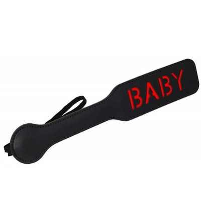Paddles, Whips & Ticklers Black Faux Leather Paddles 13inch Total Length - C418WNDQ584 $22.10