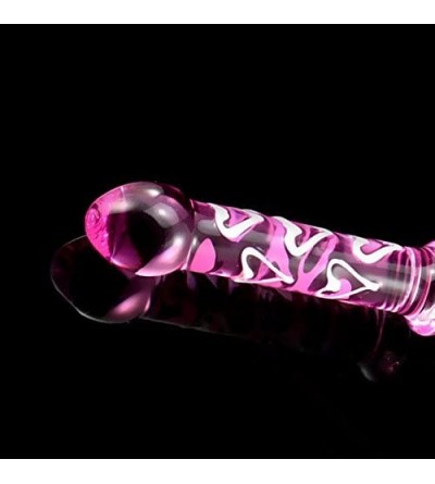 Anal Sex Toys Pink Crystal Dildo Glass Penis Anal Sex Toys for Women Glass Dildos Female Sex Products - 23x3.3cm - C21879WQN6...