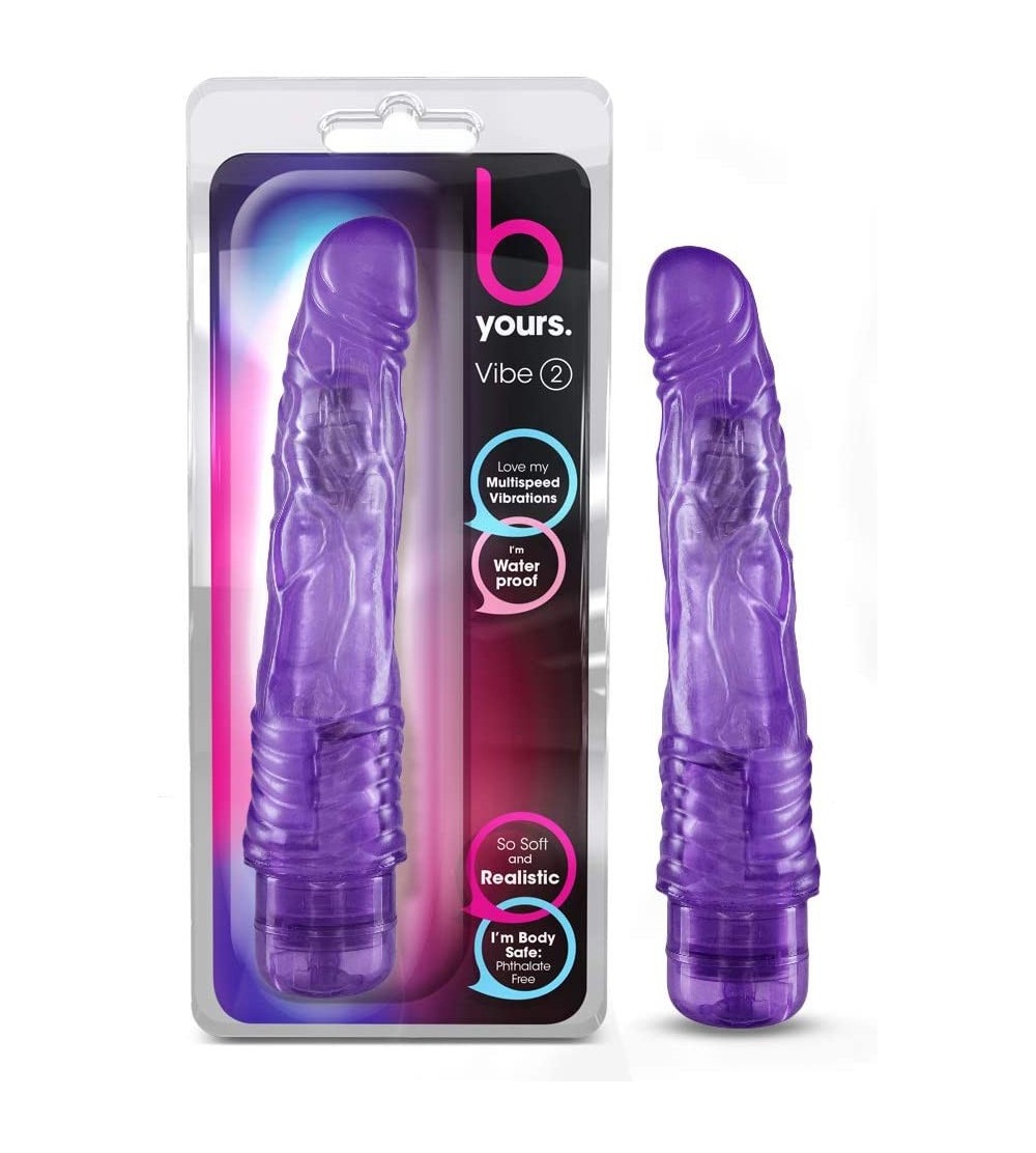 Novelties 9" Soft Thin Realistic Vibrating Dildo Powerful Multi Speed Long Veiny Vibrator Sex Toy for Women - Pink - CB117BLS...