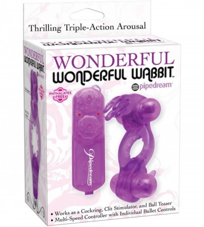 Penis Rings Siam Circus Wonderful Wonderful Wabbit C-Ring Clitoral Stimulator Ball Teaser Tickler Purple - CC11NDKG24T $51.36