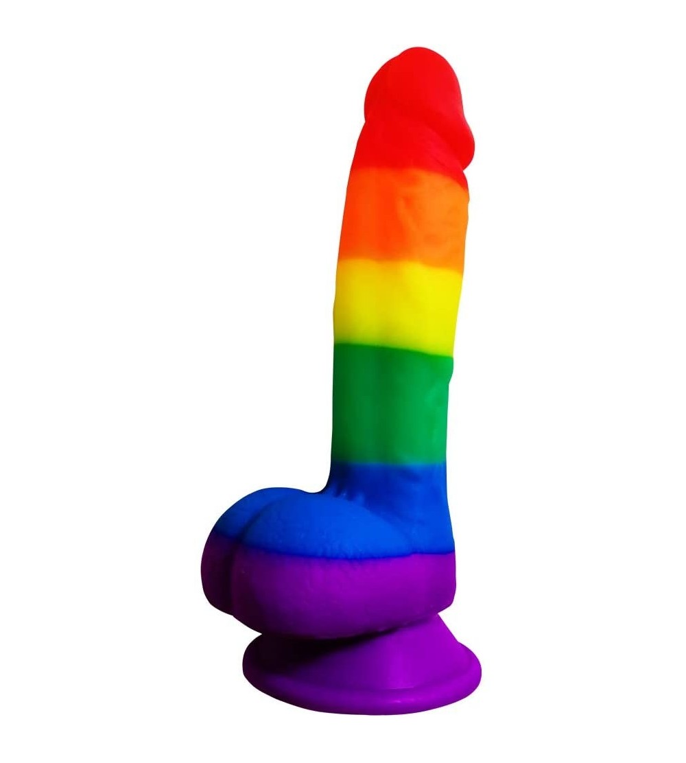 Dildos Realistic Silicone Dildo- Lifelike Rainbow Soft Big Dick G-spot Stimulator Suction Cup for Women Masturbation Couple F...