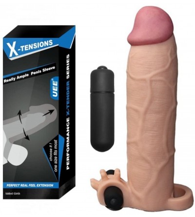 Pumps & Enlargers Soft Realistic 30% Enhancer Penis Sleeve Penis Extension Extender Cock Sleeve Girth Enhancer Add in 3" for ...