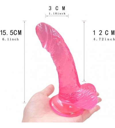 Dildos 6.1 inches Lifelike -Ðîl`Dɔ Handheld Real Feel Handsfree Happy Toy with Suction Cup- Safety Waterproof Female Toy Sili...