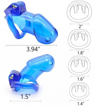 Chastity Devices Male Chastity Cage with 2 Brass Locks- Adjustable Silicone Cock Cage with 4 Rings for Male Penis Exercise - ...