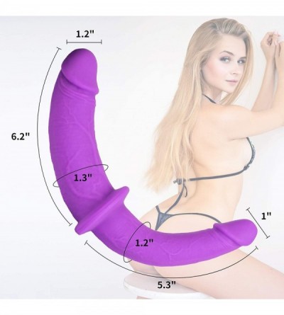 Dildos Realistic Double-Ended Strapless Strap-on Dildo for Anal Vagina Stimulation- 13.3in Silicone Dildo Adult Sex Toy for C...
