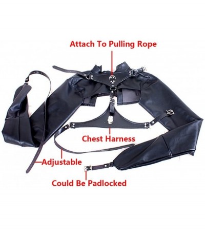 Restraints Neck Collar Breast Harness Holder - High Neck Leather Collar Harness Breast Holder Chest Less Hands Binding Suit B...