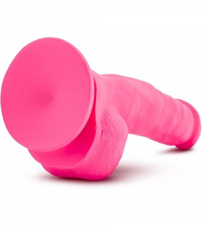 Dildos 8.75" Realistic Silicone Dildo Suction Cup Harness Compatible (Hot Pink) - Hot Pink - C112N9QK6D2 $18.36