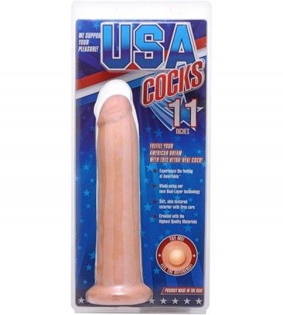 Dildos Ultra Real Dual Layer Suction Cup Dildo Without Balls- 11 Inch - CA18N0ZMMOL $27.39