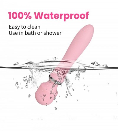 Vibrators Cordless Wand Massager 10 Vibration Mode Double-Head Vibration Contact More Area Waterproof Pink - CF19HZNZUUX $23.75