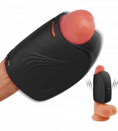 Male Masturbators Male Penis Vibrator Hands-Free Vibrating Masturbation Toy for Man-Silicone Penis Massager Training Tool Gla...