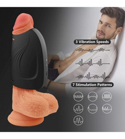 Male Masturbators Male Penis Vibrator Hands-Free Vibrating Masturbation Toy for Man-Silicone Penis Massager Training Tool Gla...