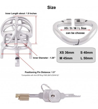 Chastity Devices Medical Grade Stainless Steel Chastity Device Ergonomic Design Belt Restraint Men Bondage Fetish K545 (45mm/...