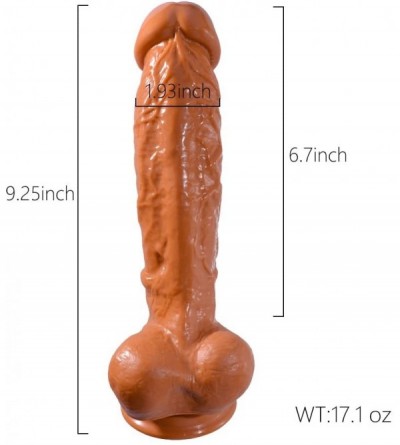 Dildos Realistic Huge Dildo with Suction Cup Sex Toy for Women (Brown) - Brown - C21998WCGNH $16.76