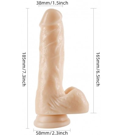 Dildos Jelly and Realistic Dildos Feels Like Skin- 7.3 Inch Clear Dildo with Suction Cup- Adult Sex Toys for Women - CT18Z3T4...