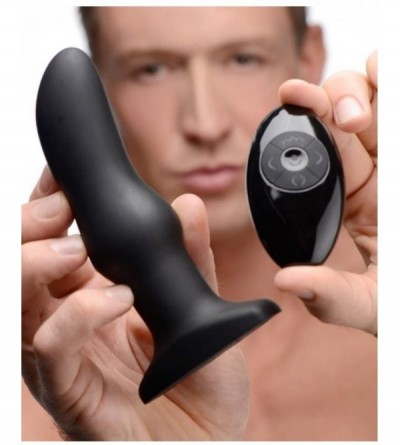 Anal Sex Toys Curved Rimming Plug with Remote- Model M- Black - Model M - C51800D7WMX $41.98