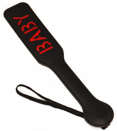 Paddles, Whips & Ticklers Black Faux Leather Paddles 13inch Total Length - C418WNDQ584 $11.51