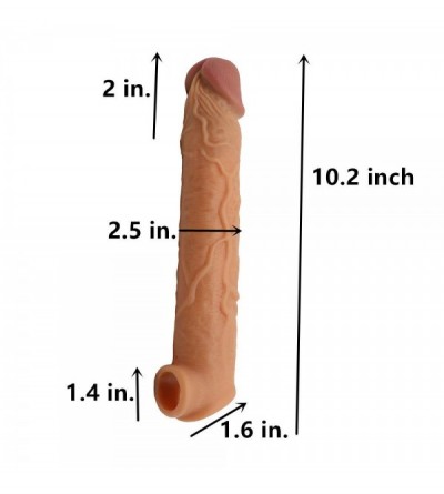 Pumps & Enlargers 2020 New Skin 10.2 Inch Silicone 2 Inch Extra Larger Pên?ís Sleeve for Men Large Extension Cóndom Thick and...
