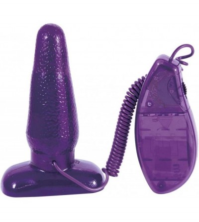 Anal Sex Toys 5.25" Waterproof Vibrating Jelly Butt Plug with Remote Control Multi-Speed (Purple) - C0111J1XYOF $23.69