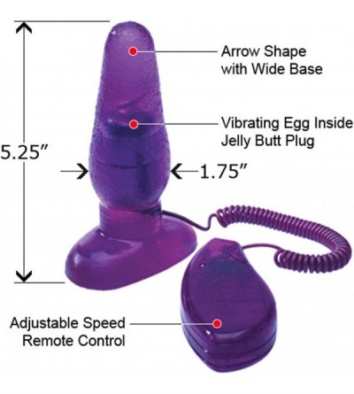 Anal Sex Toys 5.25" Waterproof Vibrating Jelly Butt Plug with Remote Control Multi-Speed (Purple) - C0111J1XYOF $11.07